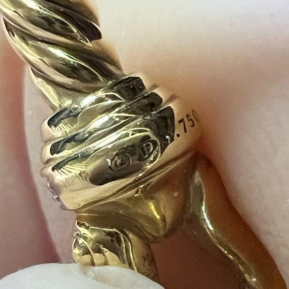 David Yurman Buckle Bracelet 18k Yellow Gold Pavé Diamonds XS - Picture 6 of 6